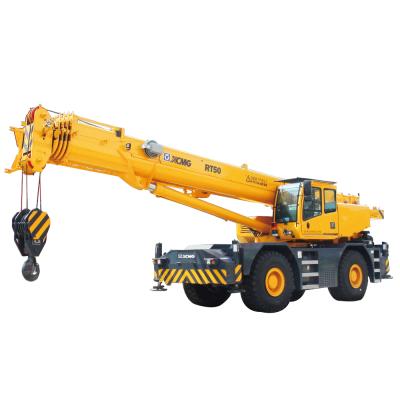 China TRUCK CRANE XCMG Official RT50 Used 50 Ton Rough Terrain Crane For Sale for sale