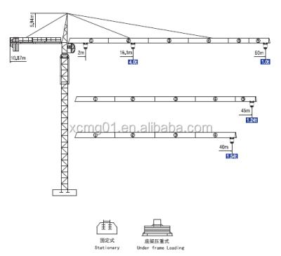 China XCMG new mini small tower crane kit 4ton top tower crane for sale for sale