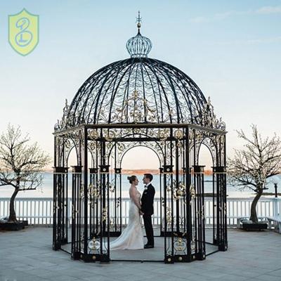 China As your decoration outdoor garden wedding order gazebo wrought iron steel gazebo large for sale for sale