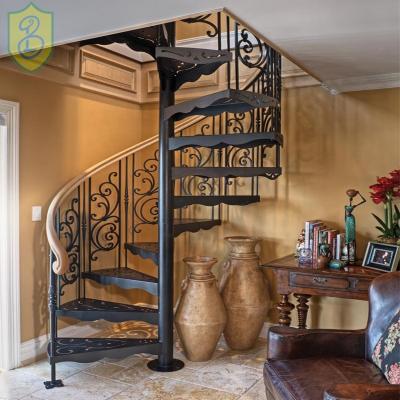 China Traditional Best Selling Indoor Hand-Forged Spiral Metal Stairs for sale