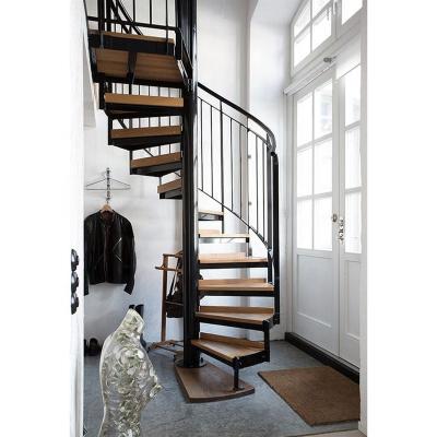 China EUROPEAN Curved Spiral Staircases Shape Steel Bar Design Spiral Staircase / Villa Indoor Iron for sale