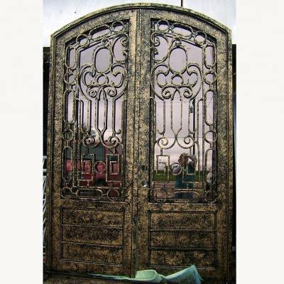 China Easily Assembled Iron Fancy Galvanized Security Entry Doors for sale