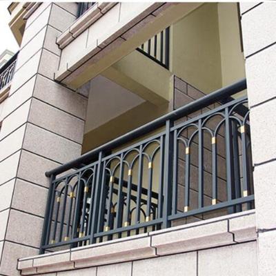 China Iron Outside Railing Deck Railings Galvanized Tubular Metal Design Porch Railing Residential Square Balcony Railing For Europe for sale