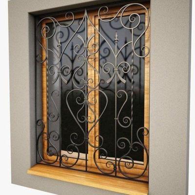 China Easily Assembled Best Selling Wrought Iron Window Grills, Modern Design Best Selling Handmade Window Grills for sale