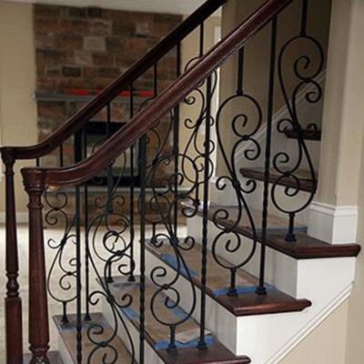 China Modern Best Selling Modern Wrought Iron Stair Railings For Outdoor Modern Wrought Simple Design For Iron Stairs Railing for sale