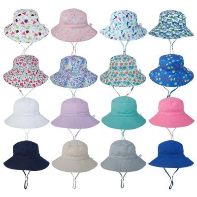 China Daily Use 0-6years Customized Kids UV Wide Brim Summer Sun Umbrella Adjustable Baby Bucket Hat for sale