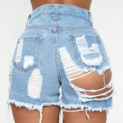 China New Breathable Jean Hot Shorts Nightclub Sexy High Waist Ripped Women Denim Shorts for sale