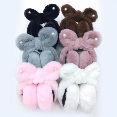 China Custom Wholesale Cute Super Soft Soft Feeling Thicken Fluffy Plush Ear Muffs Winter Warmers Kids Earmuffs for sale