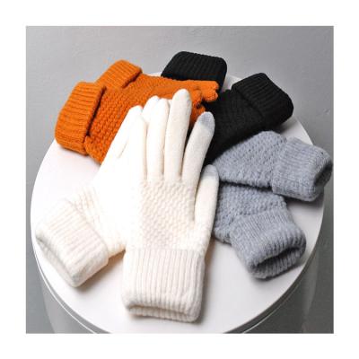 China Wholesale Men's Women's Soft Winter Gloves Winter Touch Screen Knitted Outdoor Acrylic Gloves for sale