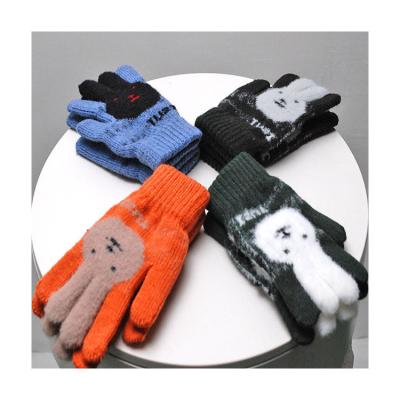 China Wholesale Soft Colorful Winter Cartoon Jacquard Warm Knitted Gloves For Women Winter for sale