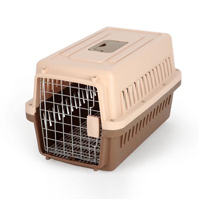 China Breathable Pet Travel and Outdoor Pet Carry Cage for Cats and Dogs House Pet Cage Airline Plastic Box for sale