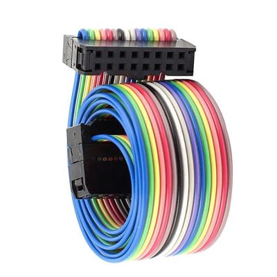 China Automotive Pitch 1.27mm Pin 2x8 16 16 Wire Rainbow IDC Ribbon Robotics Flat Cable for sale