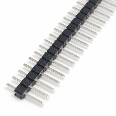 China Board to board 40p connectors square male pin 2.54mm pin header one row 1 to 40pin connector through hole dip type for sale