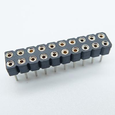 China Board to Board Board to Board Connector Double Row Machined Header 2.54mm Pitch h=3.0/7.0mm Female Round Pin Vertical Through Holedip Type for sale