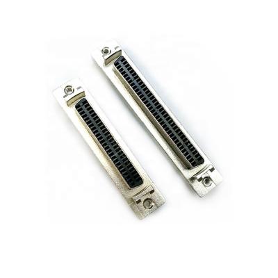 China Automotive Pin Receptacles Position HD68 Clip 68 PCB SCSI Female Connector With Latch Bracket for sale