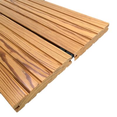 China Solid Thermowood Tiles For Floor Living Room Carbonized Wooden Timber Logs Thermowood for sale