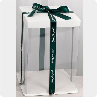 China Manufacture direct selling cake box disposable transparent clear cake box with panels and lid cake boxes for sale