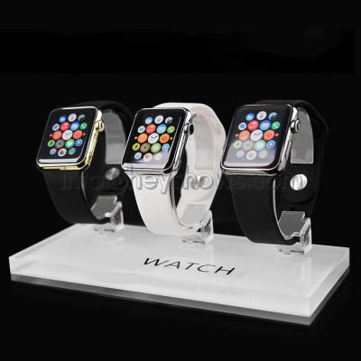 China Stable+Decent+Durable+3 in one 3 in 1 Transparent Universal Smart Watch Display Stand Apple Watch Stand iWatch Acrylic Display Base for Retail Store for sale