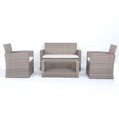 China Traditional popular high quality outdoor rattan wicker garden sofa set furniture with coffee table for sale