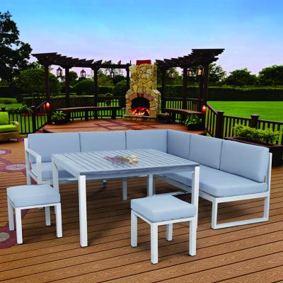 China 5 Pieces Modern All Aluminum Patio Sofa Outdoor Garden Furniture Corner Metal Patio Furniture for sale