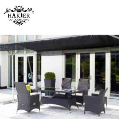 China All weather; UV Protection Modern Aluminum 5 Piece Dining Set, Glass Dining Table, Outdoor Patio Garden for sale