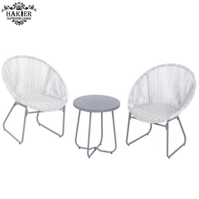 China Best Price Modern Full Aluminum Outdoor Bistros 3pcs Wicker Chair and Table for Sale for sale