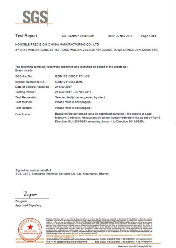 RoHS - Shenzhen Honoble Precision Parts Co., Ltd.