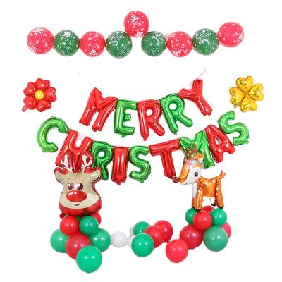 China Disposable Christmas Birthday Party Decoration Supplies Christmas Party Theme Stage Foil Balloons Creative Set for sale