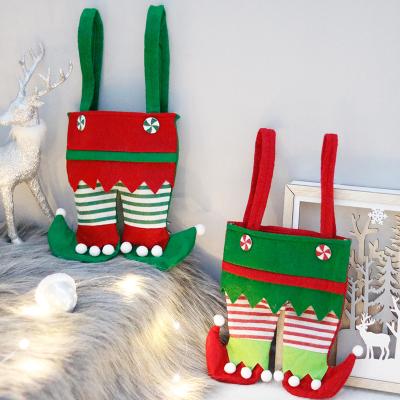 China Eco-friendly Funny Christmas Decorations Elf Bag Candy Bag Gift Bag Holiday Party Supplies for sale