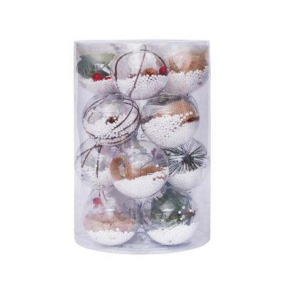 China Low Price 8cm/16pcs Transparent PET Pendant Ball Set Christmas Tree for sale