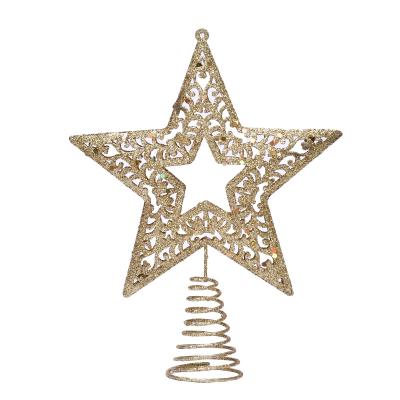 China Metalwork Favorable Price Hollow Iron Star Christmas Tree Creative Sprinkling Top Five-pointed Star for sale