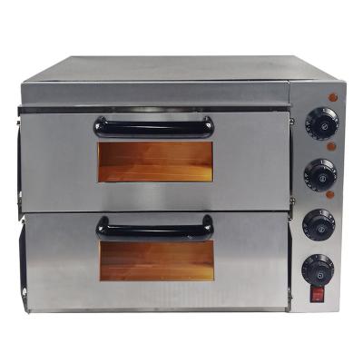 China Hot Sale Commercial Twin Deck Hotels Electric Pizza Oven Bread Oven For Baking for sale