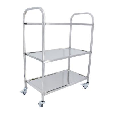 China Hotel Dining Cart Easy Mobile Serving Mobile Serving Serving Carts Stainless Steel Dining Trolley for sale