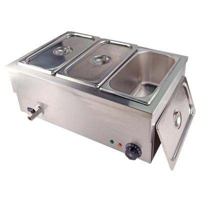 China Whole-selling Eco-friendly Stainless Steel 3 Pan Electric Bain Marie Food Warmer Worktop for sale