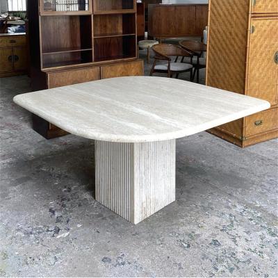 China Modern beige travertine custom design coffee dining table desk bench top luxury console table for sale