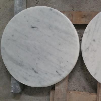 China Traditional Professional White Carrara Round Marble Table Tops for sale