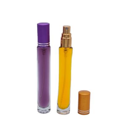 China Luxury Personal Care Perfume Packaging 10ml Round Empty Clear Glass Perfume Bottle With Sprayer Cap for sale