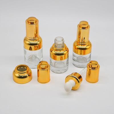 China Cosmetic Gold Dropper Bottle 50ML Rotator Sleeve Luxury Bottle Can Be Logo Customized Bottle Customized Color for sale