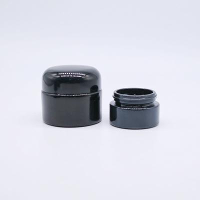 China Mushroom Cosmetic Glass Luminous Black Cream Cap Bottle 20G 30G 50G Makeup Bottle Plastic Cylinder Cap for sale