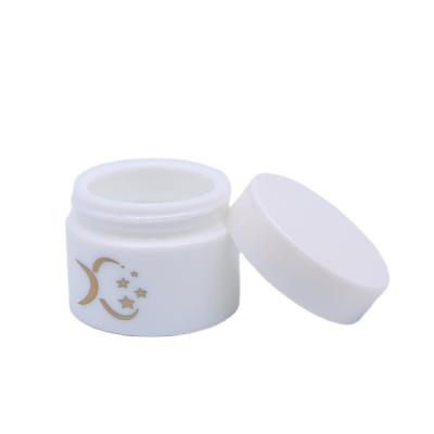 China Luxury Cosmetic Packaging 50g White Ceramic Glass Cream Jars Personal Care Face Cream Jar Skin Care Cream Bottle for sale