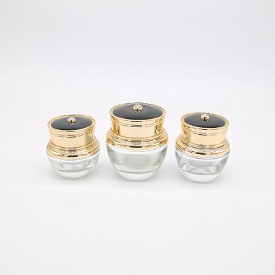 China Crown Cosmetic Glass Jars Set 20ml30ml50ml Luxury Cream Cream Jars Classic Glass Jars for sale