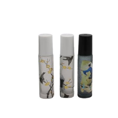 China Luxury High Quality Empty Skin Care Serum Perfume Essential Oil Bottle Roll 10ml Glass Roll On Bottle With Rollball Cap for sale