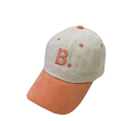 China Korea new children's baseball caps simple and soft embroidered letters contrast candy color baseball cap for sale