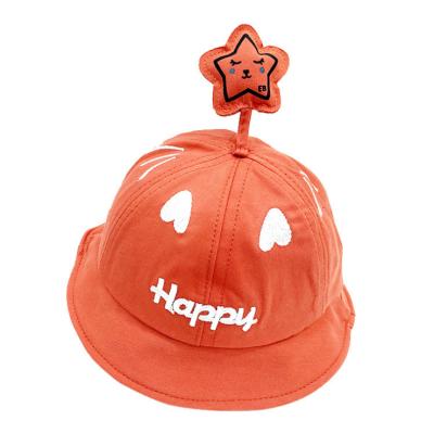 China HAPPY Korean children's hat cartoon sun protection baby boys and girls JOINT children's fisherman hat children travel sun hat for sale