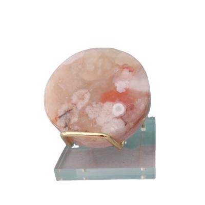 China China Wholesale Natural High Quality Disc Cherry Blossom Crystal Agate Agate For Home Decoration for sale