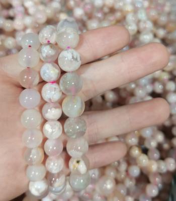 China High Quality Romantic Natural Pink Flower Agate Quartz Crystal Bracelet For Home Decoration for sale