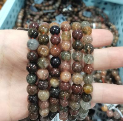 China Wholesale High Quality Romantic Colorful Hair Quartz Round Beads Stretch Bracelet For Gift for sale