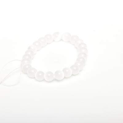 China Fashion Romantic Wholesale Natural Crystal Jewelry White Cats Stone Bracelet for sale