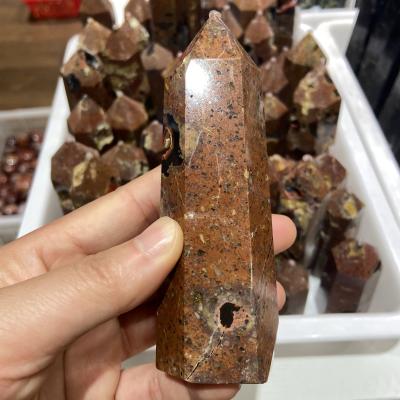 China Wholesale China Crystal Palm Agate Natural Palm Stone for Decoration Red Agate Crystal Cave Stone Column for sale