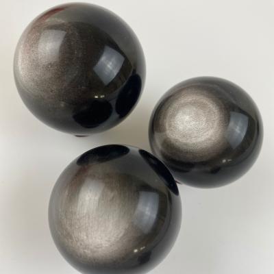 China Wholesale China Rainbow Obsidian Sphere Magic Black Obsidian Large Sliver Natural High Quality Crystal Natural Obsidian Sphere for sale